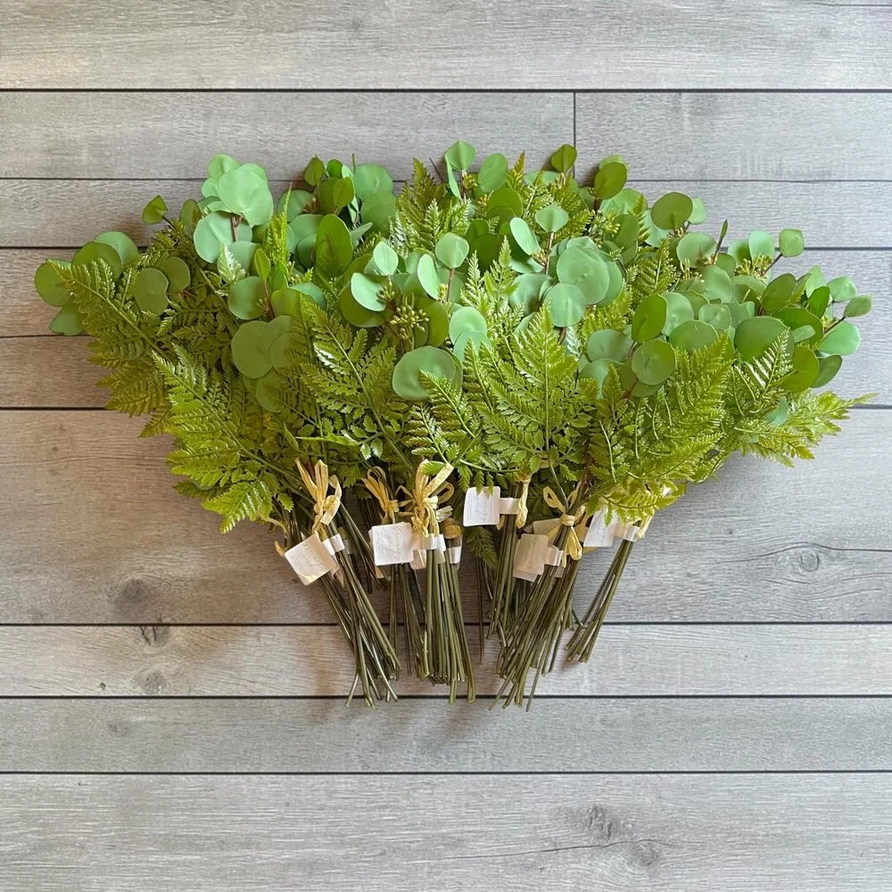 Artificial Mixed Eucalyptus Fern Berries Greenery Branches Stems 30 Bundles